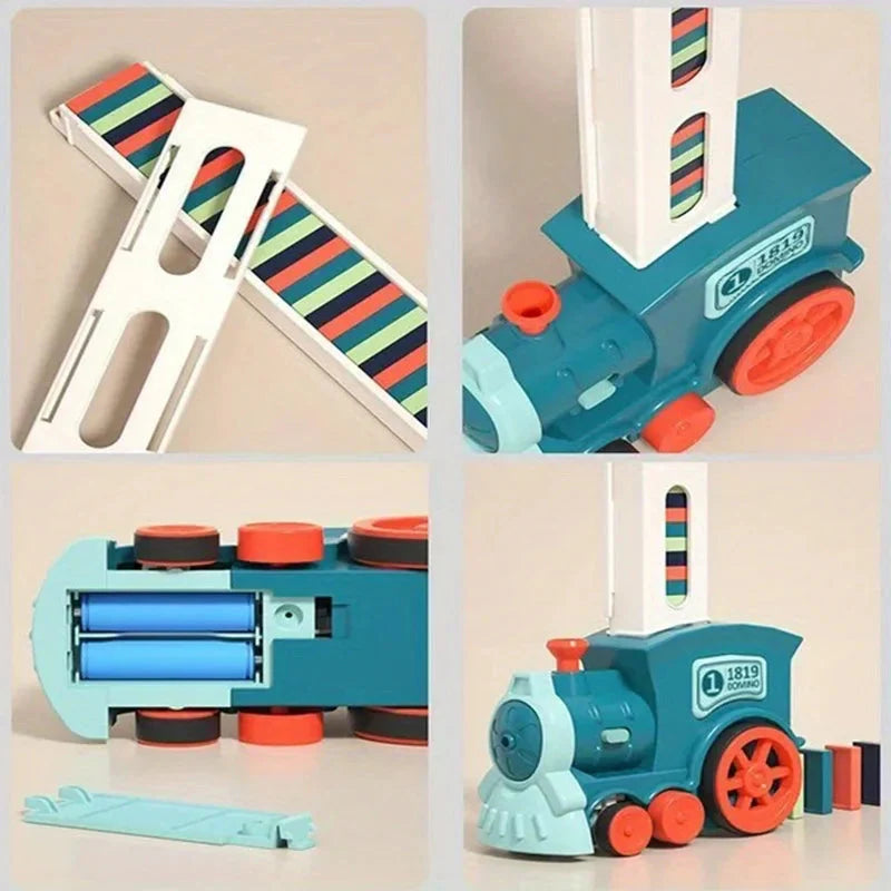 Auto domino-laying train for STEM development — Use Lovy