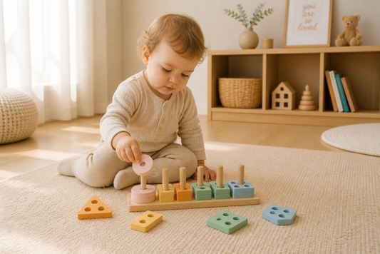 Quiet Play Box — Montessori puzzle, magnetic fishing, domino train bundle — Use Lovy