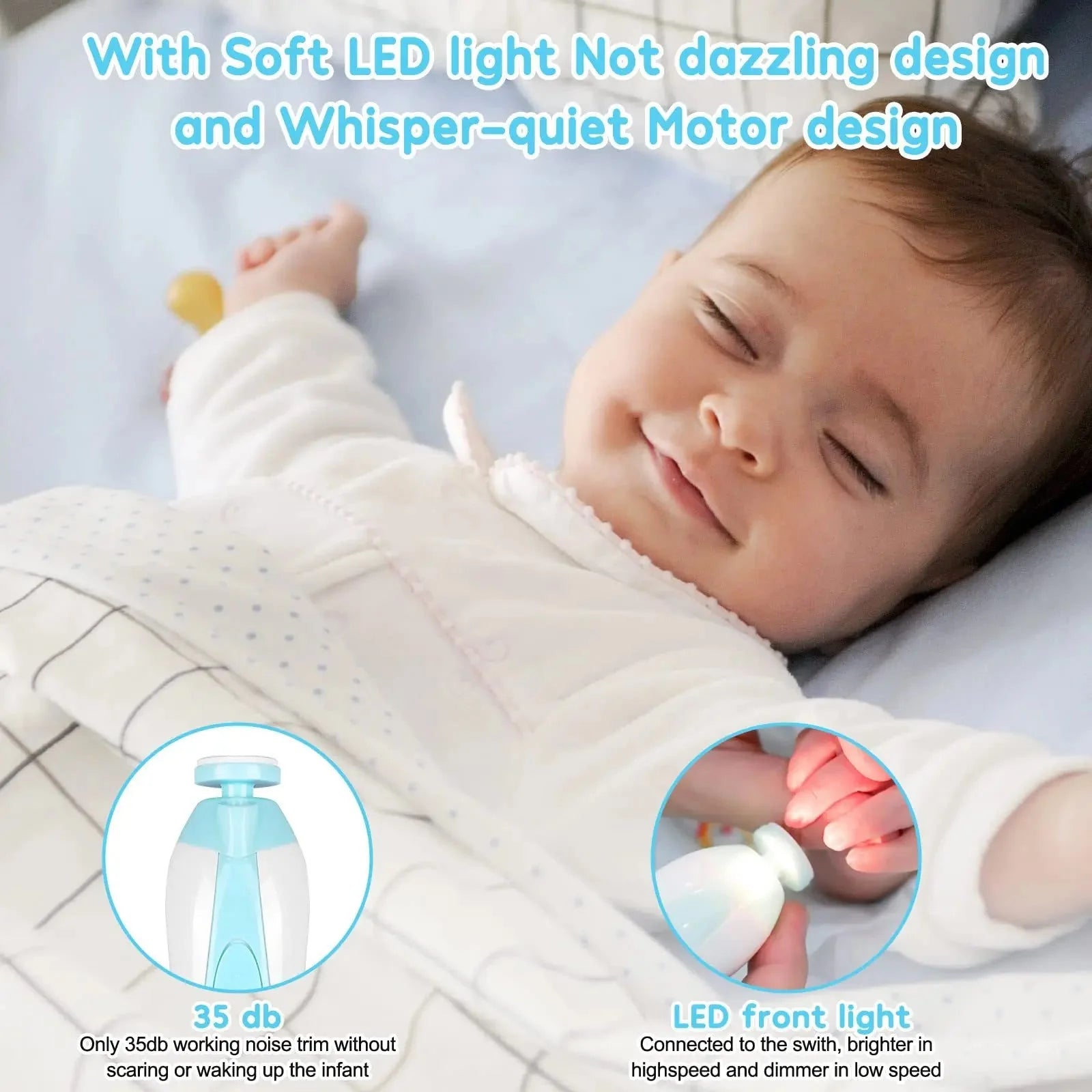 Quiet baby nail trimmer safe for newborns and toddlers — Use Lovy
